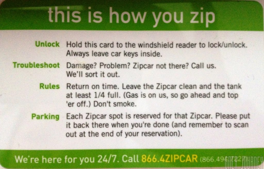 ZIP car card back