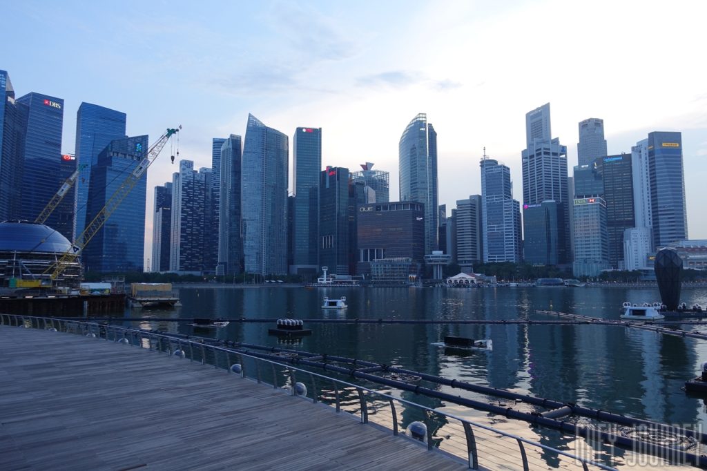 View from Marina Bay Sands boardwalk