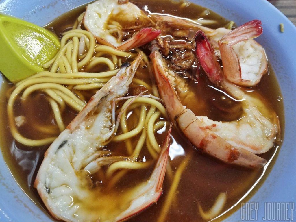 ノーマルな海老麺 - シンガポール プロウンヌードル Beach Road Prawn Noodle House 