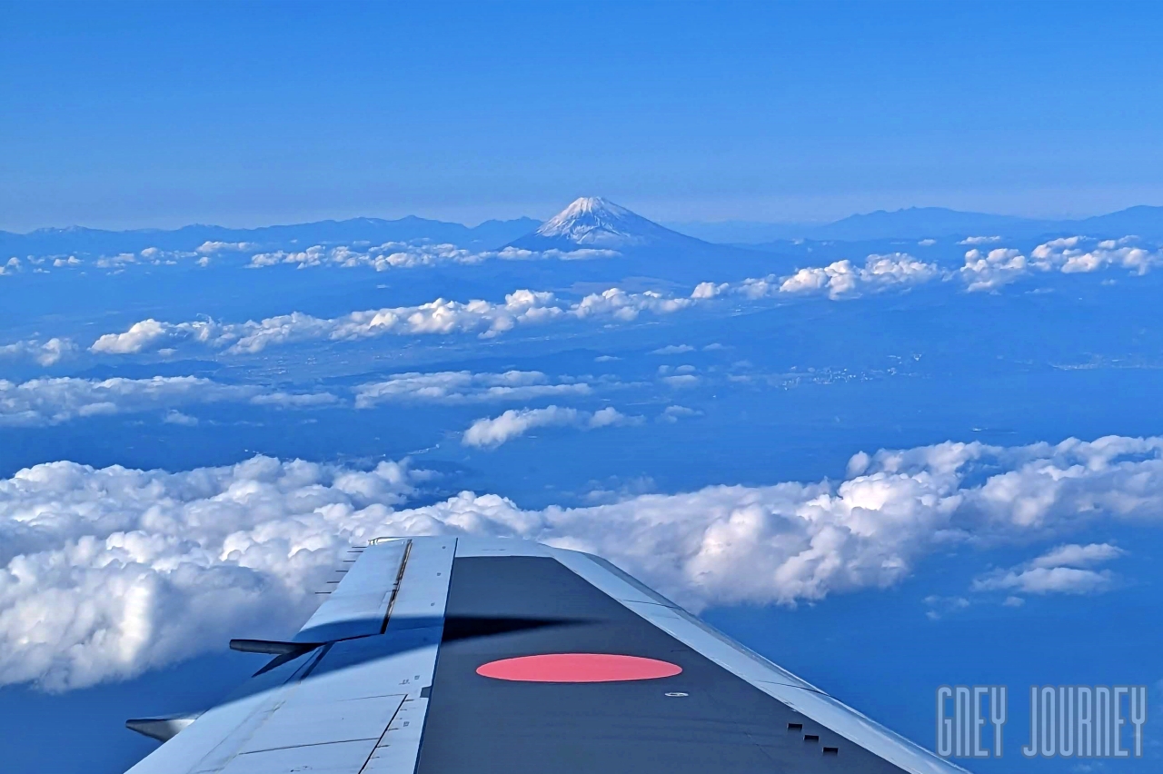 熊本 - 交通機関 - 飛行機からの富士山